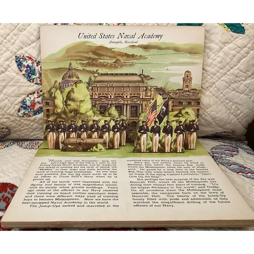 Vintage Jolly Jump-Up Pop-Up 3D Books Vacation Trips 1942 McLoughlin Bros. Inc